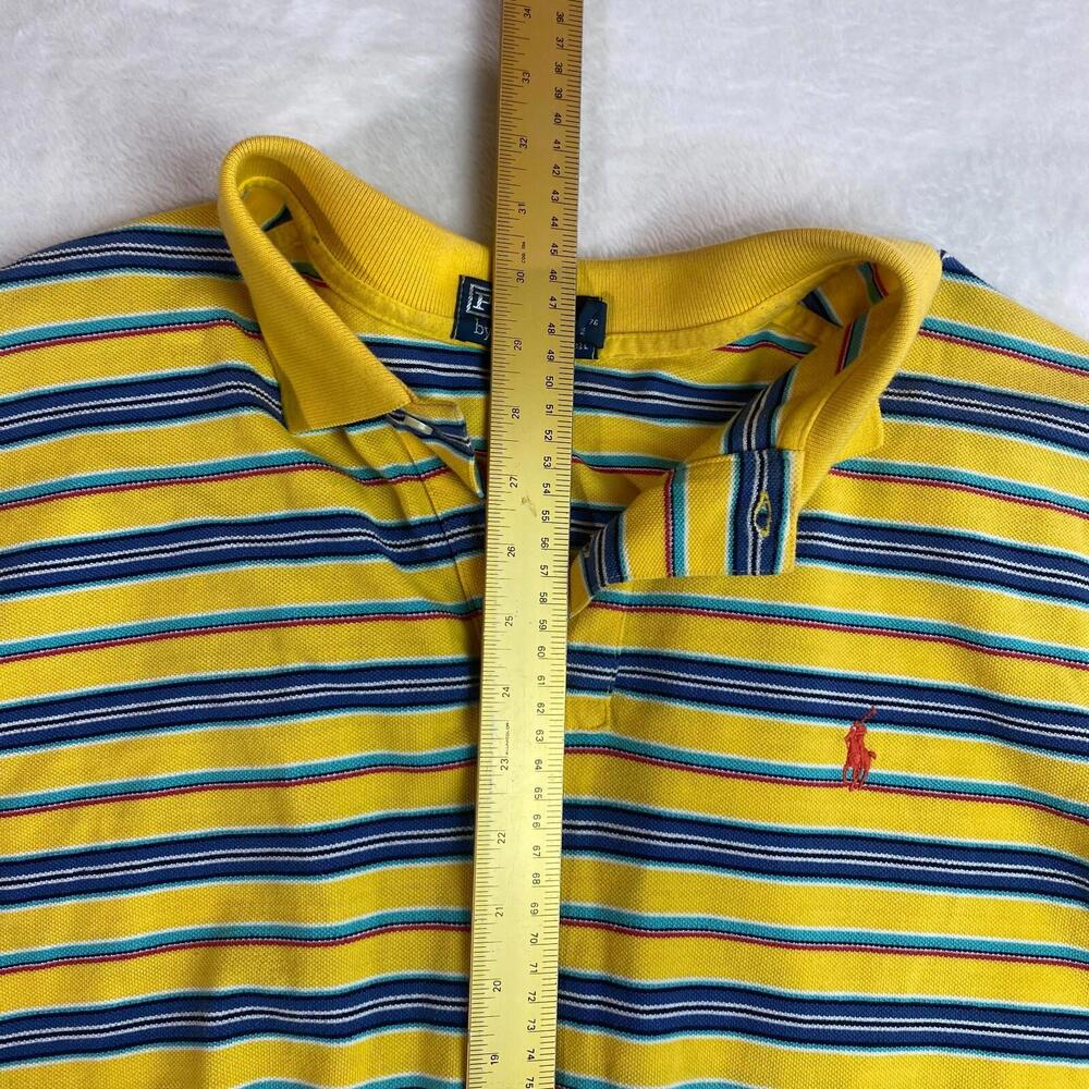 Polo Ralph Lauren Mesh Polo Shirt Men's Size 2XL Yellow Striped - Picture 3 of 6